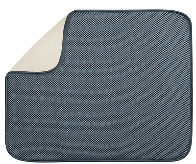 16 In. W X 18 In. L Microfiber Drying Mat In Blue And Pewter
