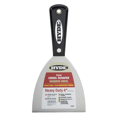 Hyde 02600 Chisel Scraper, 4 In. High Carbon Steel, Nylon Handle