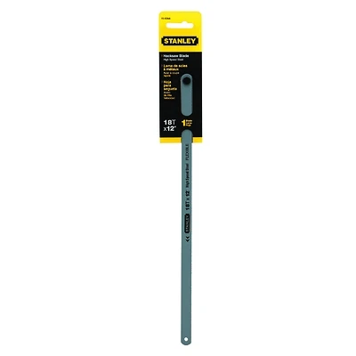 STANLEY 15-828A Hacksaw Blade, 1/2 in W, 12 in L, 18 TPI, Steel Cutting Edge