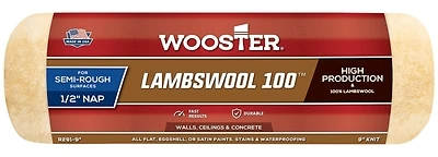 Wooster Lambswool 100 9 In. X 1/2 In. Regular Paint Roller Cover 1 Pk