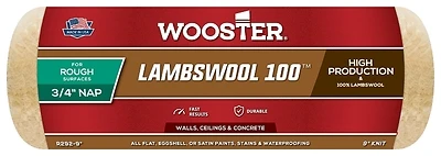 Wooster Lambswool 100 9 In. X 3/4 In. Regular Paint Roller Cover 1 Pk