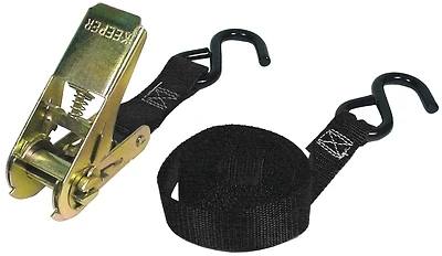 Keeper 89511 Ratchet Tie-Down Strap, 1 in. W x 10 ft. L, 300 lb., Black