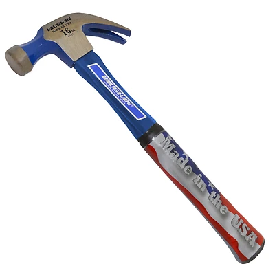 16 Oz Curved Claw Hammer With 13 In. Fiberglass Handle And Shock Absorption