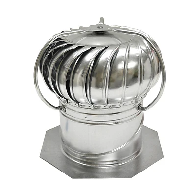 20 In. H X 18 In. D Galvanized Steel Turbine Vent With Base