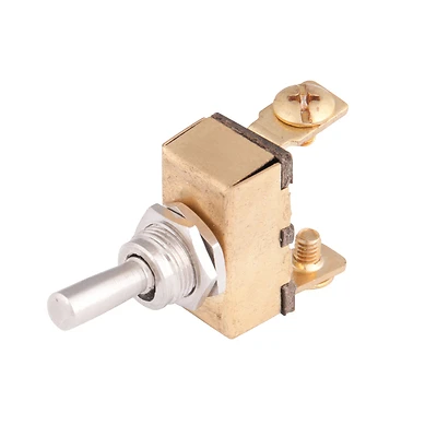 45100 20 Amp Heavy Duty Toggle Switch, Brass Housing, 12v, Screw Terminal, 1 Pk