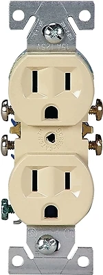 Eaton 270V/10 Ivory Duplex Outlet, 15A 125V, Contractor 10-Pack