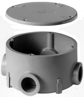 Carlon E970CD-CTN PVC Conduit Body, 2-1/2 In., Gray
