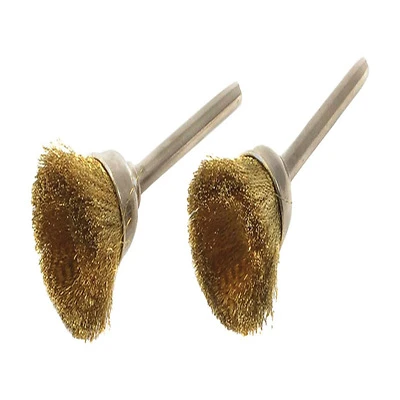 Forney 60232 Brass Cup Brush Set, 3/8 In. Diameter, 2-Piece