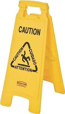 Rubbermaid FG611200YEL Wet Floor Sign, 2-Sided, Yellow, 11 x 25 In.