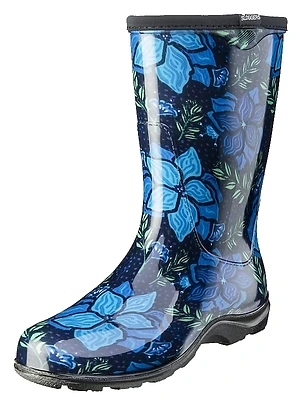 Women's Size 7 Spring Surprise Blue Waterproof Garden Rain Boots