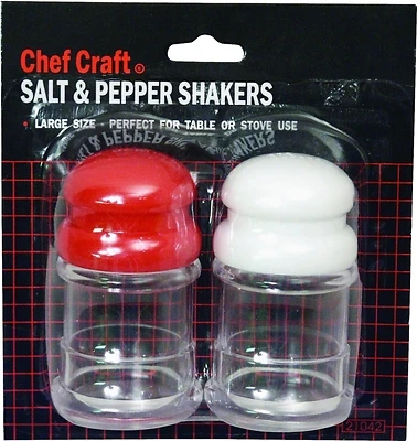 Chef Craft 21042 Salt and Pepper Shaker Set, Plastic, Red/White