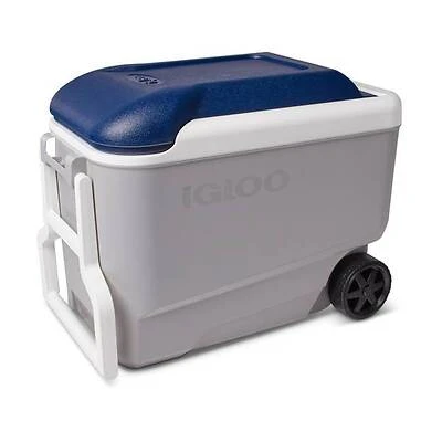 Maxcold 40 Quart Wheeled Roller Cooler - Ash Gray/aegean Sea Model 34687