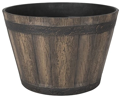Landscapers Select PT-S056 Whiskey Barrel Resin Planter, 14-3/4 In Dia