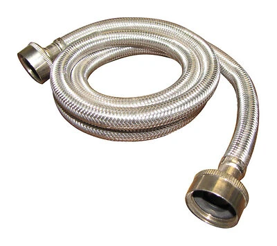 Plumb Pak PP23821 Washing Machine Hose, 3/4 In. FHT, 4 Ft., Stainless Steel
