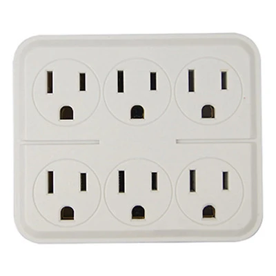 Outlet Tap, 6-Outlets, White
