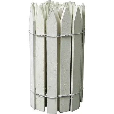 Greenes Fence RC24W Gothic Top Picket Fence, White Wood, 16 In. x 12 Ft.
