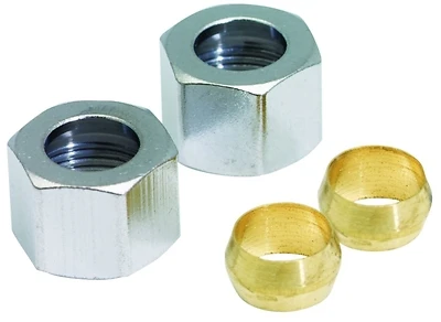 Plumb Pak PP81PC Compression Nut Kit, 3/8 In., Chrome Plated, Lead Free