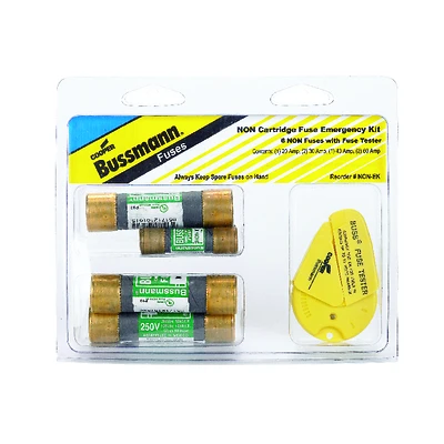 Non-ek 20a-60a 250v Non Cartridge Emergency Fuse Kit With Tester, 7 Pk