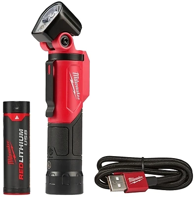 Milwaukee 2113-21 Pivoting Flashlight, Red Lithium Battery, 500 Lumens
