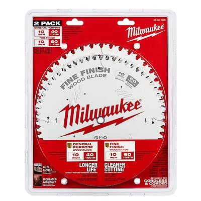10 In. Circular Saw Blade Set, 40-tooth & 60-tooth, 2-pack, Model 48-40-1036