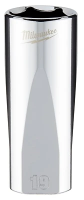 3/8 In. Drive 19 Mm 6-point Deep Metric Socket With Four Flat Sides