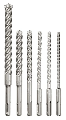 Mx4 Sds-plus 4-cutter Solid Carbide Rotary Hammer Drill Bit Set (6-piece)