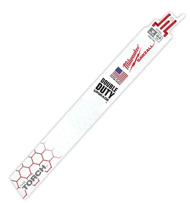 Milwaukee The Torch 48-00-5791 Reciprocating Saw Blade, 1 in W, 12 in L, 24 TPI, Bi-Metal Cutting Edge