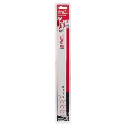 Milwaukee The Torch 48-00-5794 Reciprocating Saw Blade, 1 in W, 12 in L, 14 TPI, Bi-Metal Cutting Edge
