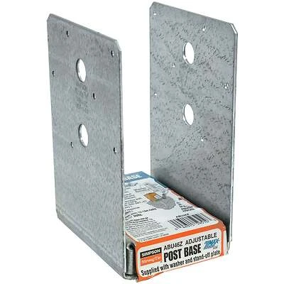 Standoff Post Base, Galvanized Steel, Adjustable, For 4 x 6 In. Post