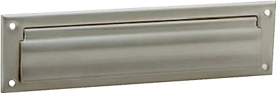 2 x 11-In. Nickel Mail Slot With Magazine Open Back Plate