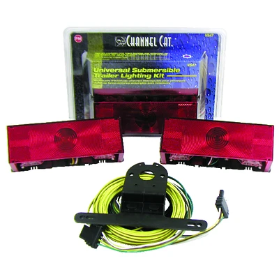 V547 Red Rectangular Submersible Trailer Light Kit For Trailers Over 80"