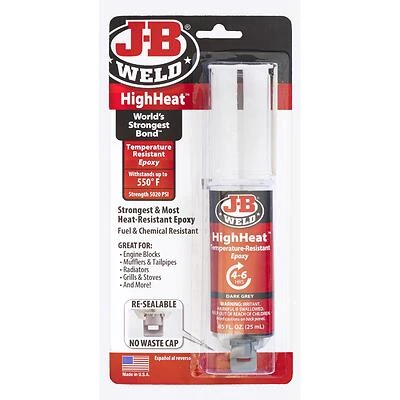 J-B Weld 50197 High Heat Syringe 2-Part Epoxy, 25ml
