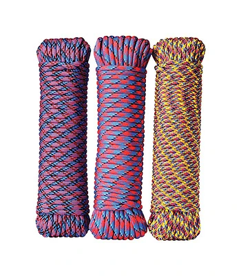 1/4 In. Diameter X 100 Ft. Length Assorted Diamond Braided Poly Rope