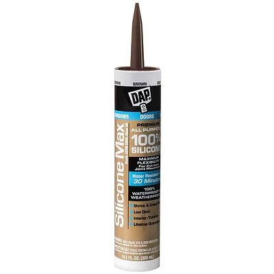 Silicone Max Premium Sealant, 100% Silicone, Brown, 10.1-oz.