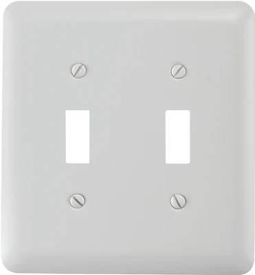 Devon White 2-gang Stamped Steel Toggle Wall Plate, Model 935ttw, 1 Pk
