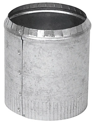 HVAC Duct Pipe Collar, Round, Crimped, 30 Gauge, 4 In.