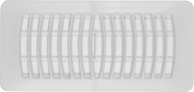 Floor Register, Plastic, White, 4 x 10 In.