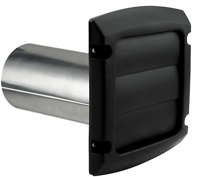 Provent 4 In. Black Louvered Dryer Vent Hood With 3 Louver Damper System
