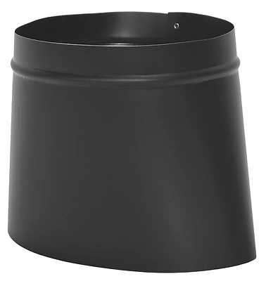 Imperial BM0037 Black Stove Pipe Oval-To-Round Connector, 6 In.
