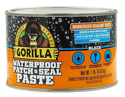 Gorilla 109404 Waterproof Patch & Seal Paste, Black, 1 Lb