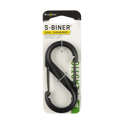 S-biner Size 4 Black Plastic Carabiner Key Ring - 25 Lb. Capacity