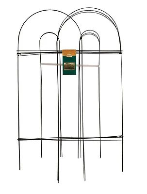 Panacea 89301A Folding Garden Fence, Steel, Dark Green, 32-In. x 8-Ft.