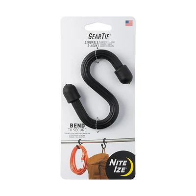Gear Tie Bendable S-Hook, Black