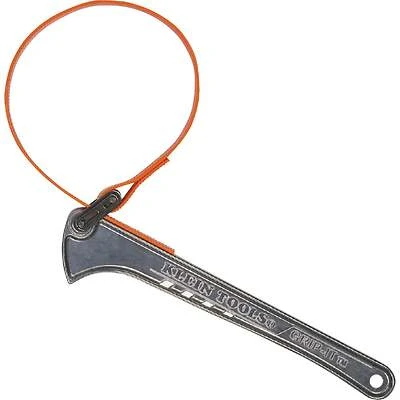 Grip-It Strap Wrench, Orange, 1-1/2 to 5 In., 12 In. Handle