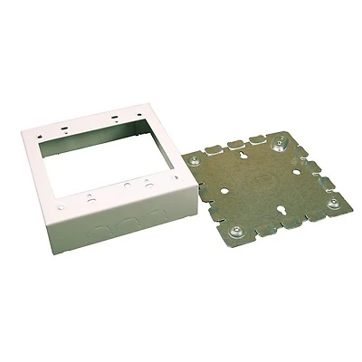 2-Gang Metal Outlet Box, 1-3/8-In. Depth, White