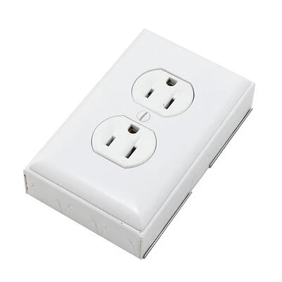 Metal Outlet Box With Duplex/Faceplate Outlet Kit, White