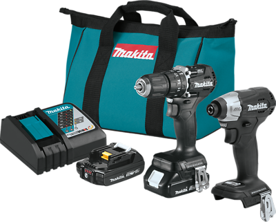 Makita CX205RB 18V LXT Hammer Drill & Impact Driver Combo Kit, 2 Batteries