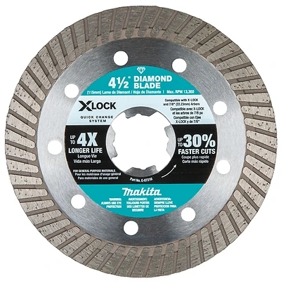 Makita E-07216 X-LOCK 4-1/2 In. Turbo Rim Diamond Blade