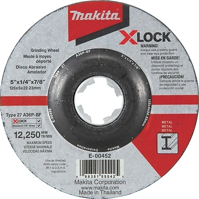 Makita E-00452 X-Lock Metal Grinding Wheel, Type 27, 5 In.