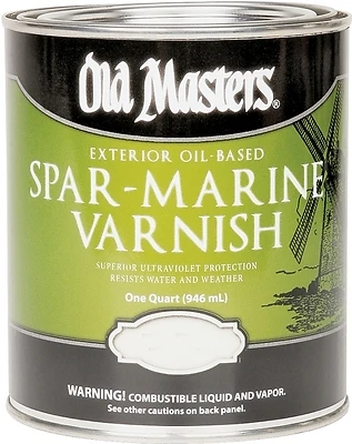 Old Masters 92304 Spar Marine Varnish, Oil-Based, Satin, Clear, 1 Qt.